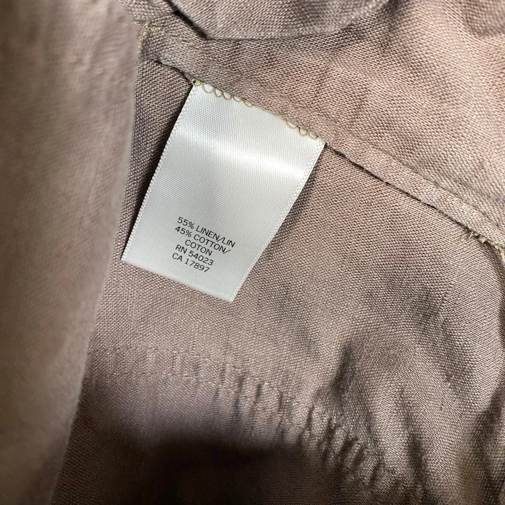 Banana Republic Martin Fit Linen Cotton Drawstring Pants Brown Womens 6